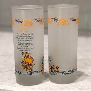 COCO LOPEZ 2pc Set Vintage Pina Colada Glasses